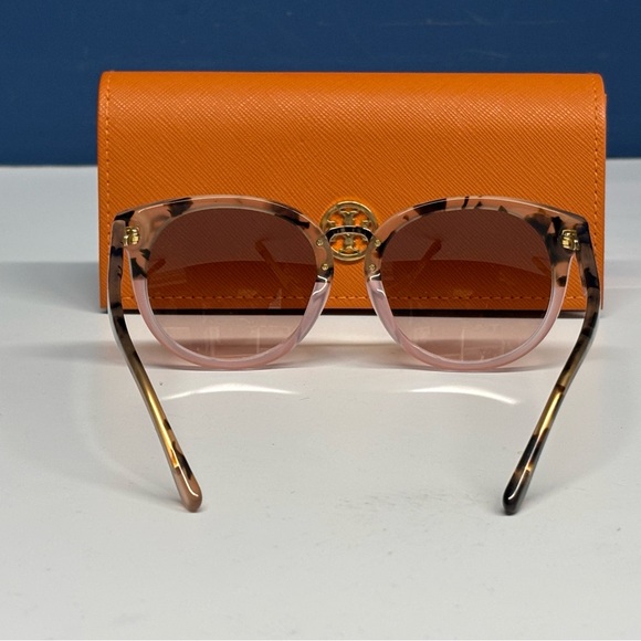 Tory Burch Brown Tortoiseshell Sunglasses Semi-Rimless Design - Picture 3 of 3